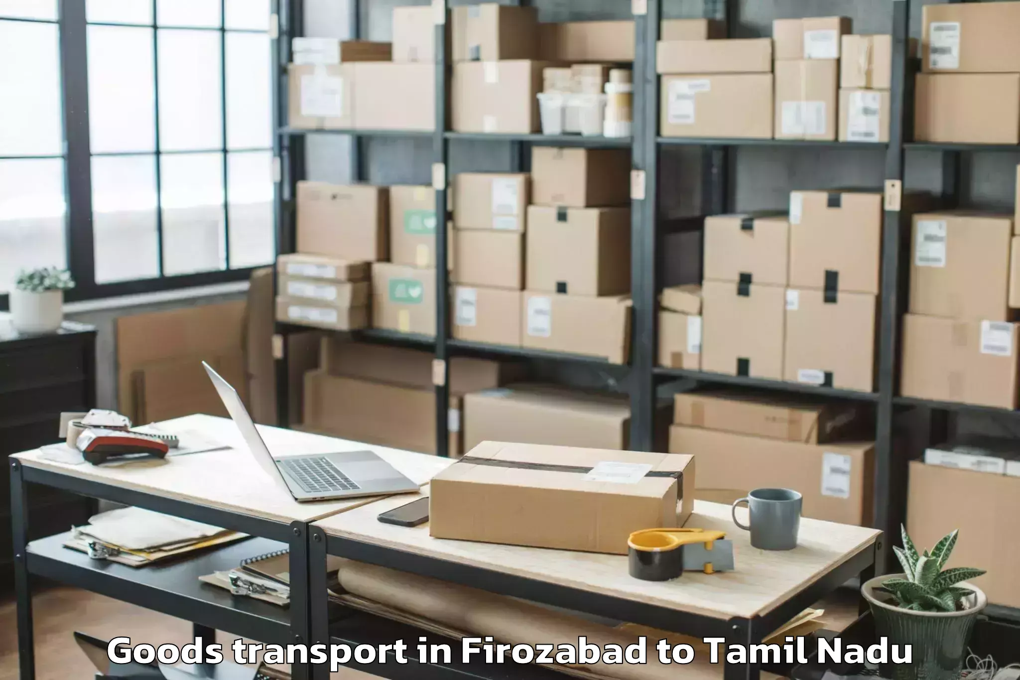 Book Your Firozabad to Manalurpettai Goods Transport Today